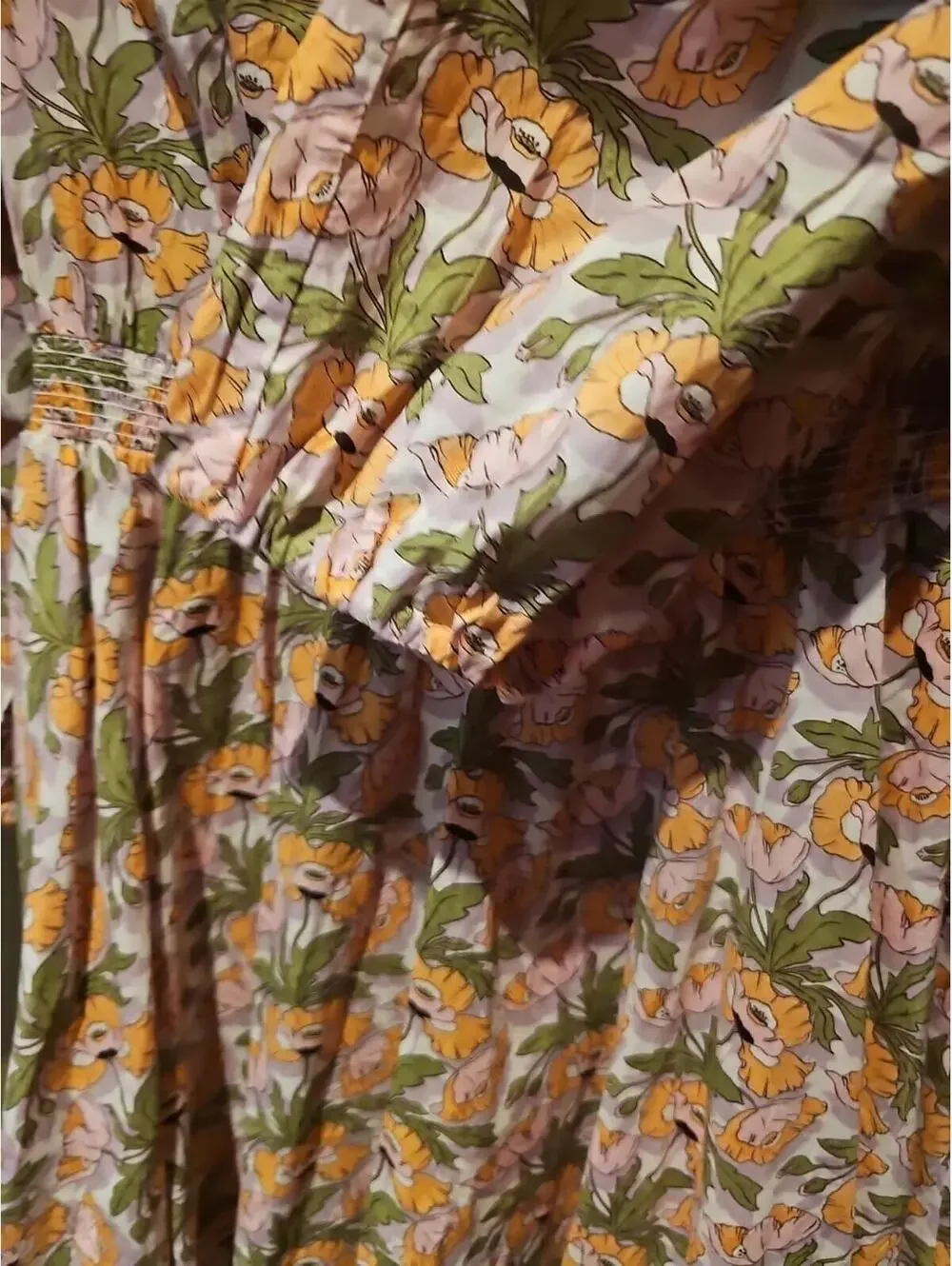 J.Crew x Liberty Fabric Small Smocked Waist Mini Dress Butterfield Poppy Print